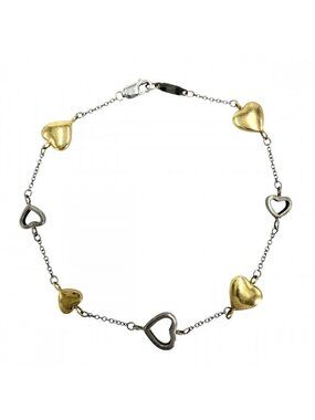 Tiffany & Co Big Bracelet Multi Heart 18K Yellow Gold White Gold